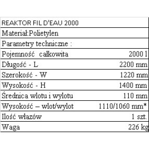 JPR AQUA Fil d’eau 2000 Oczyszczalnia biologiczna 6 RLM